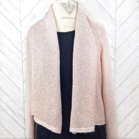 Anthro Knitted &Knotted Sequin Blush/Pink Cardigan - Picture 4 of 8